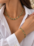 Collier Pierres vertes scintillantes