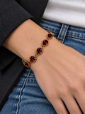 Bracelet goûtes scintillantes rubi