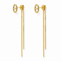 Boucles d’oreilles maille marine et chaînes pendantes dorées