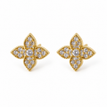 Boucles d’oreilles trèfle doré à strass
