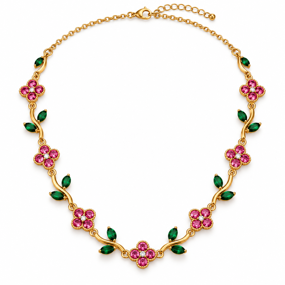 Collier rose scintillant