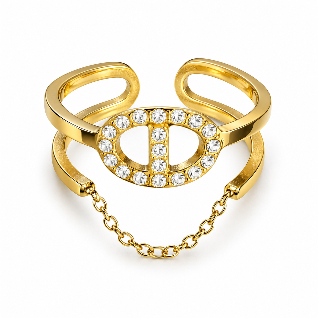 Bague maille marine chaînette