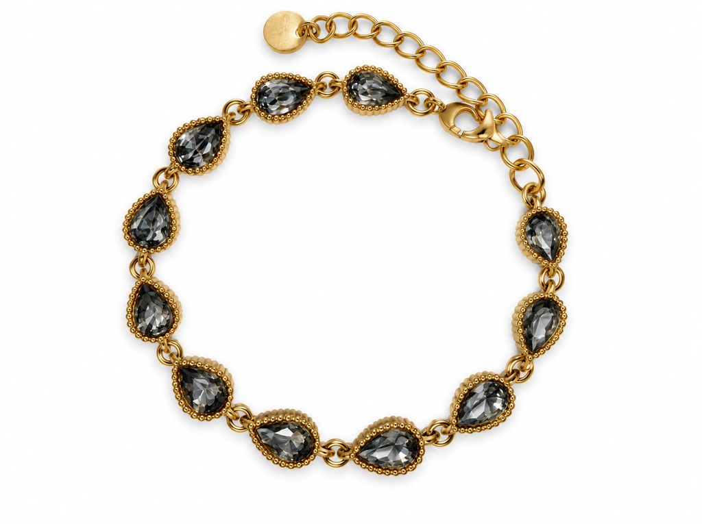 Bracelet goûtes scintillantes grise