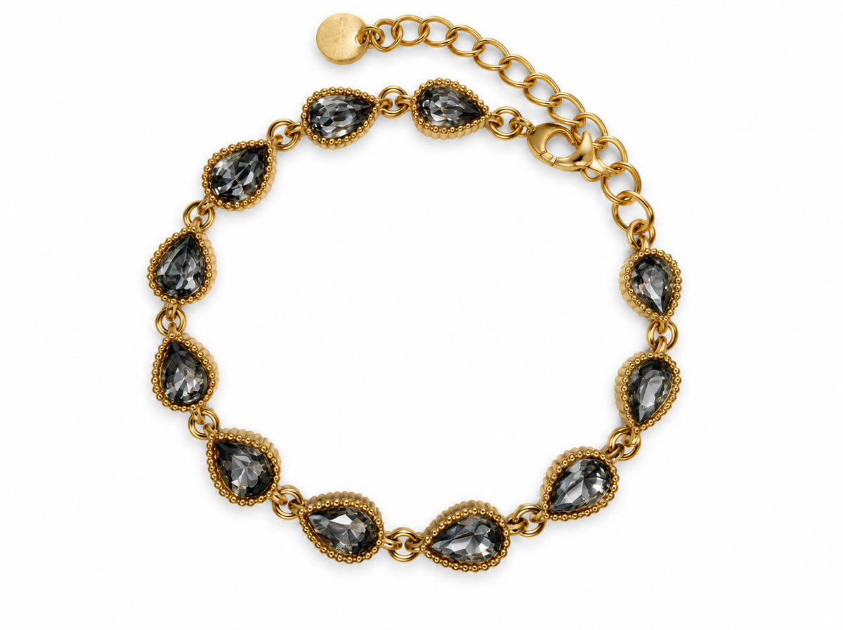 Bracelet goûtes scintillantes grise