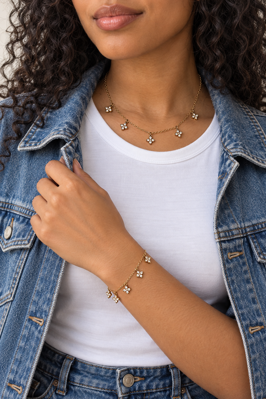 Bracelet pendentif trèfle