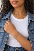 Collier doré à cinq trèfles brillants en acier inoxydable