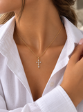 Collier croix strass