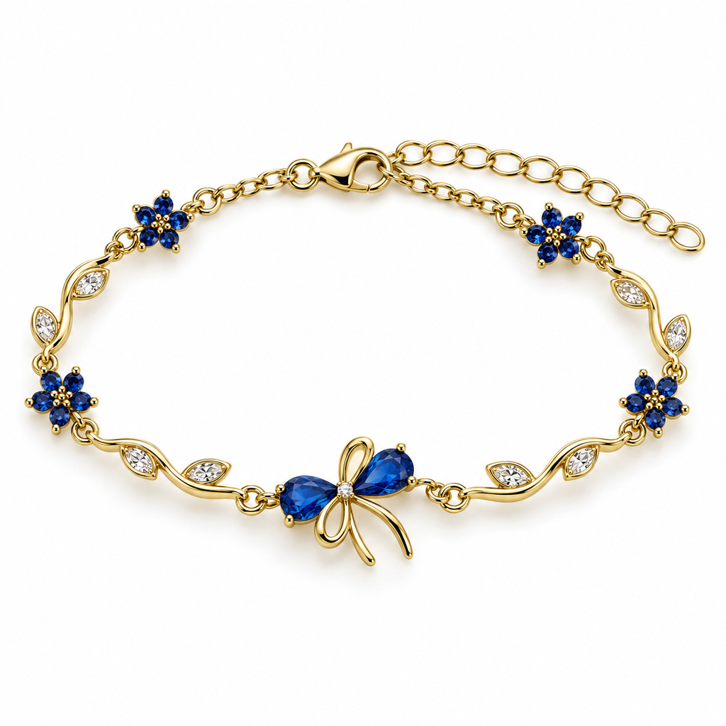 Bracelet nœud scintillant en acier inoxydable