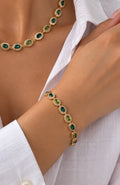 Bracelet pierres verte scintillantes