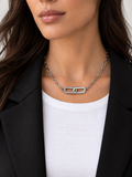 Collier argenté pendentif lacé