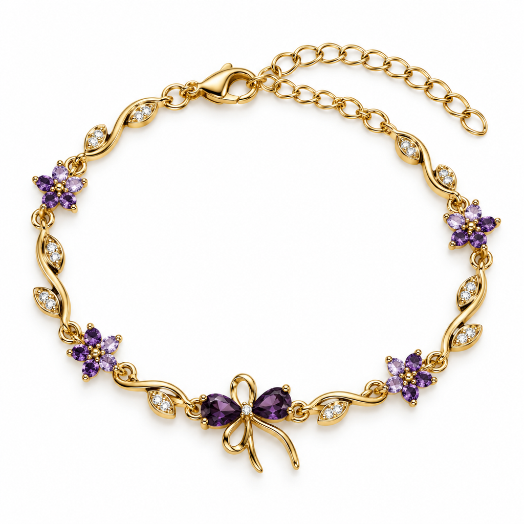 Bracelet nœud scintillant en acier inoxydable