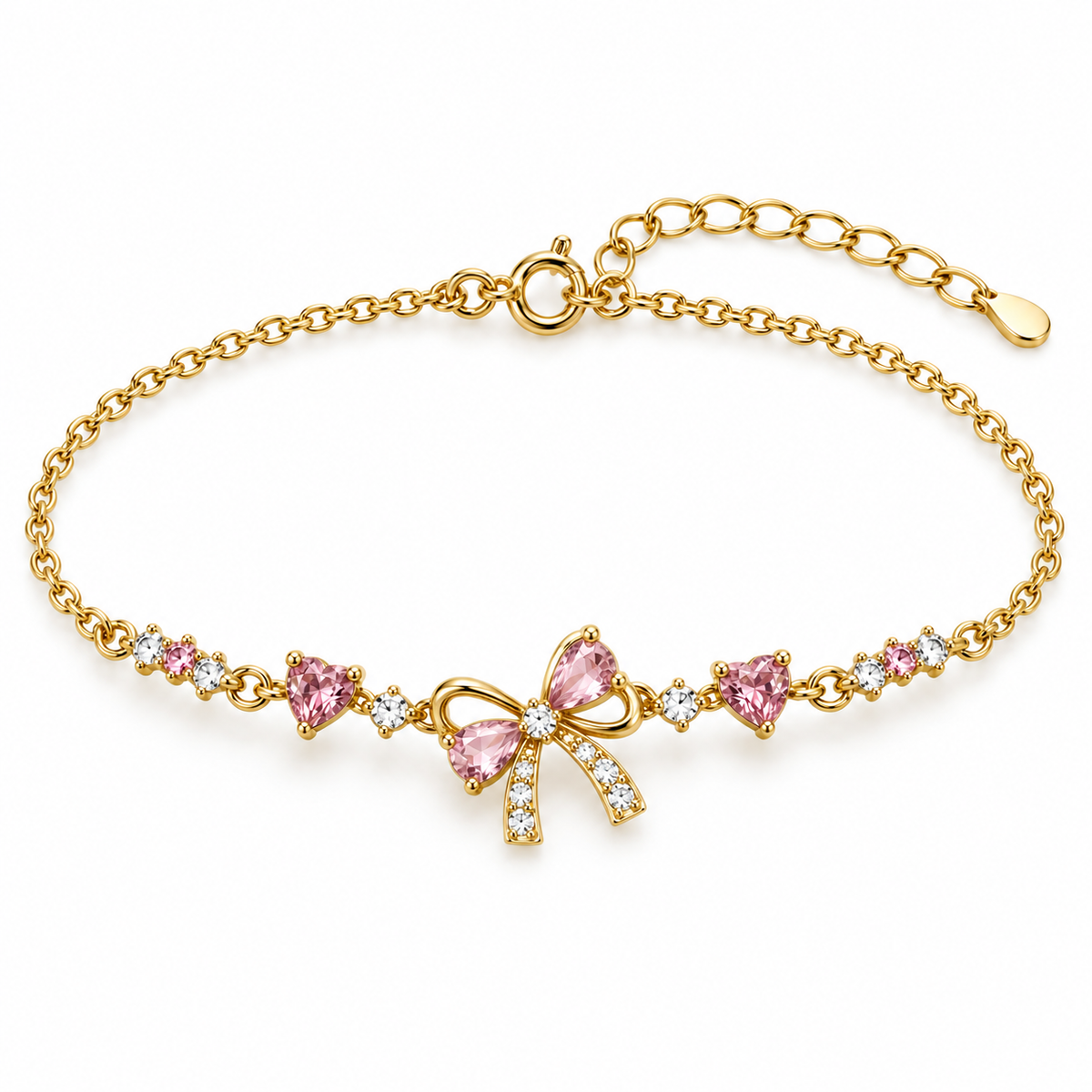 Bracelet nœud scintillant en acier inoxydable