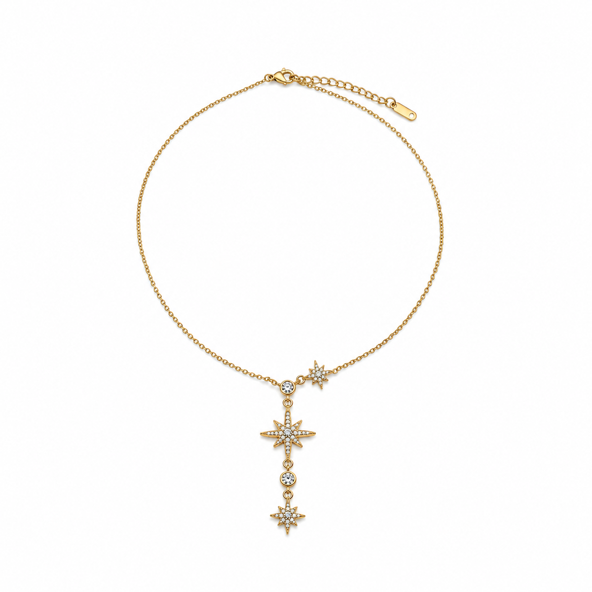 Collier Étoiles scintillantes doré en acier inoxydable