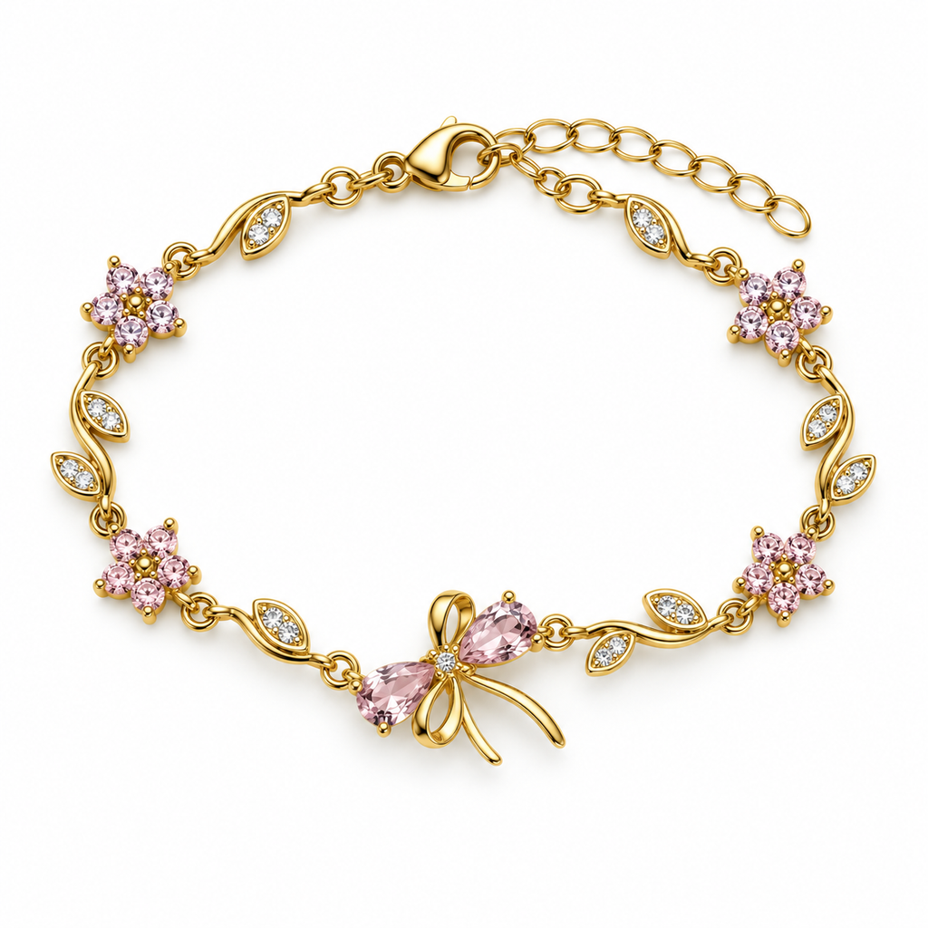Bracelet nœud scintillant en acier inoxydable