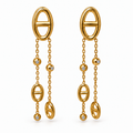 Boucles d’oreilles pendantes maille marine et brillants